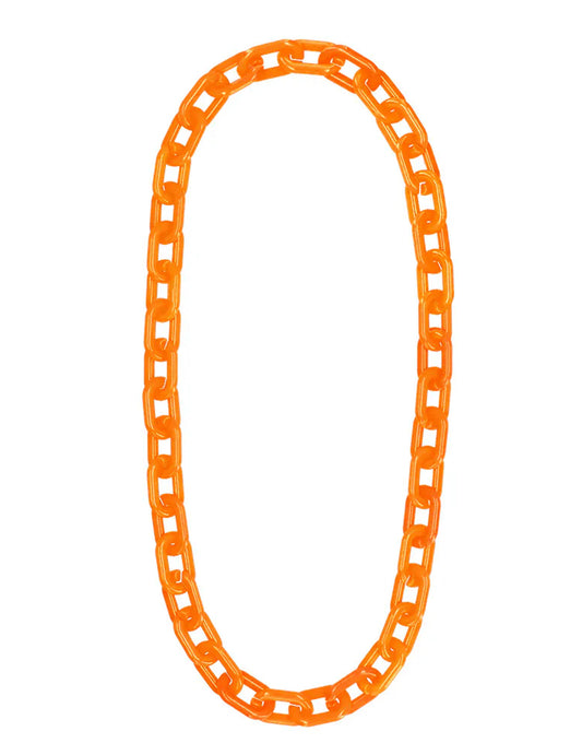 Collar de cadena ancha naranja flúor