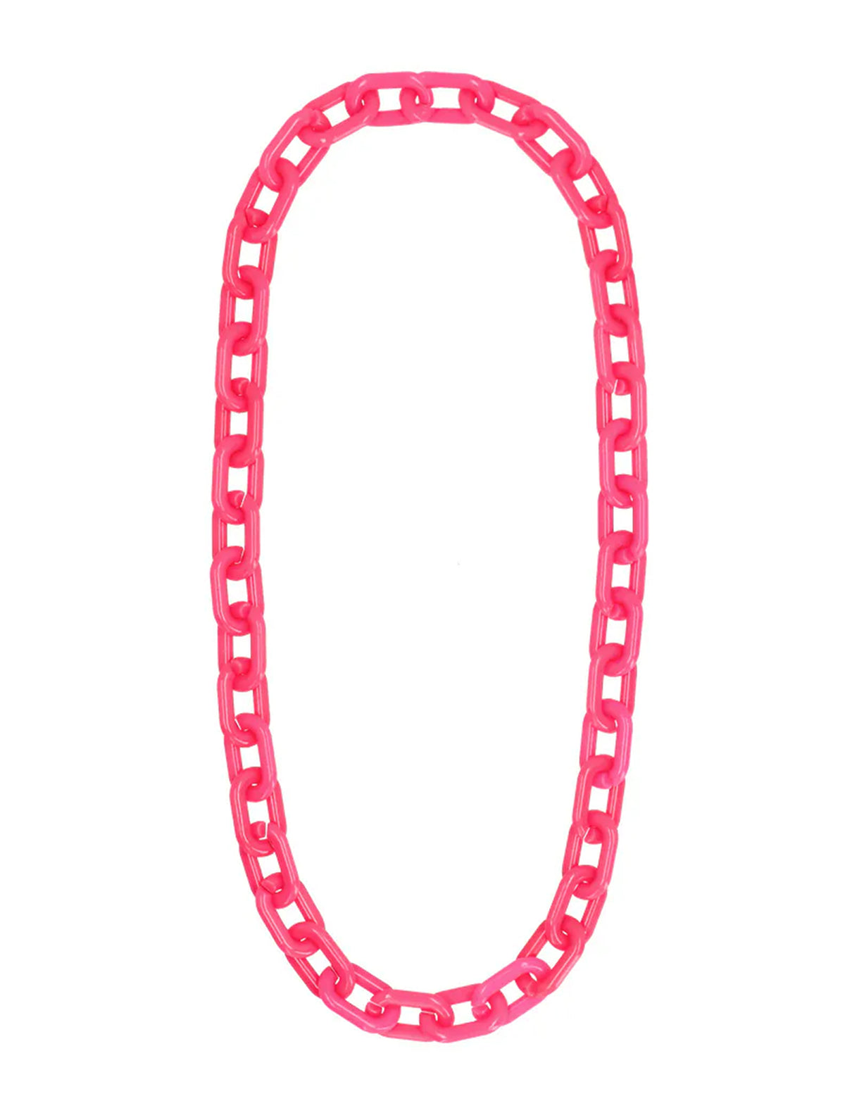 Collar de cadena ancha rosa neón