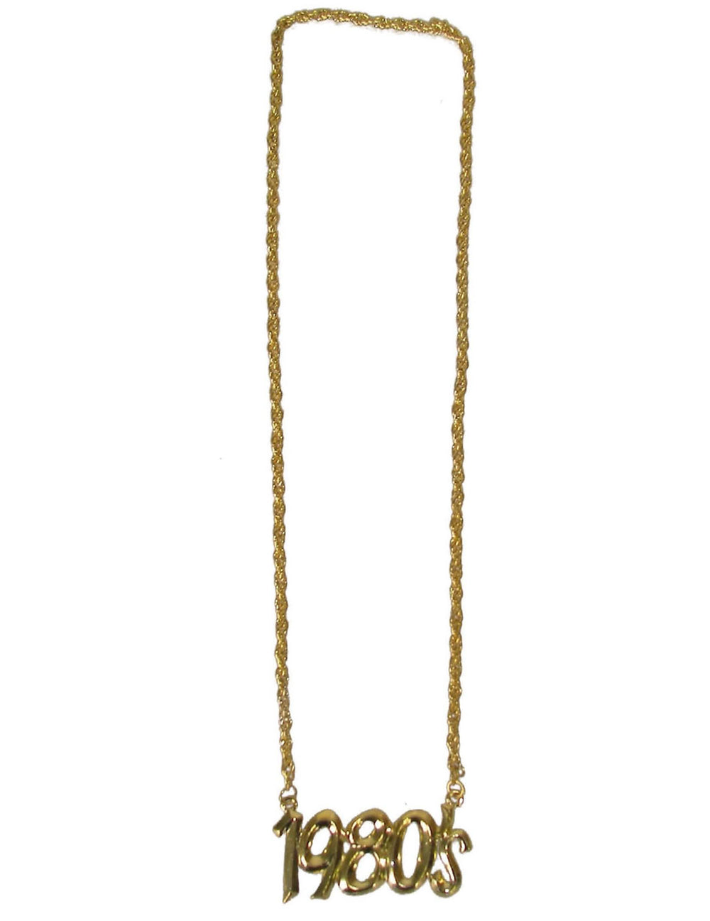 Collar año 1980 para adulto dorado con colgante 1980s