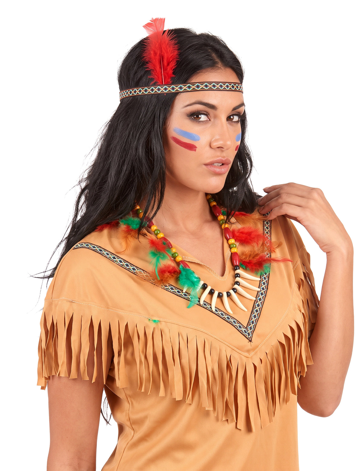 Collar indio con plumas