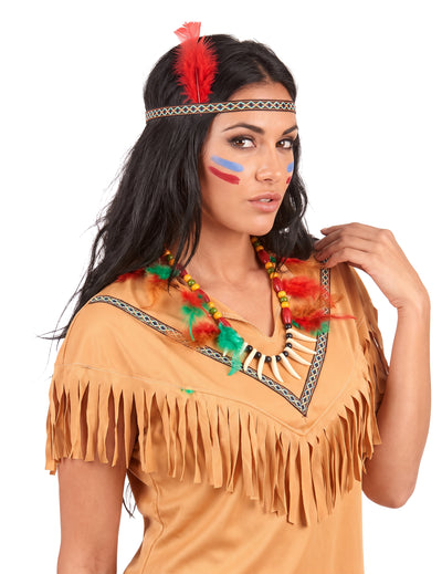 Collar indio con plumas