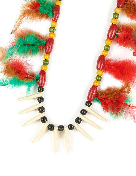 Collar indio con plumas