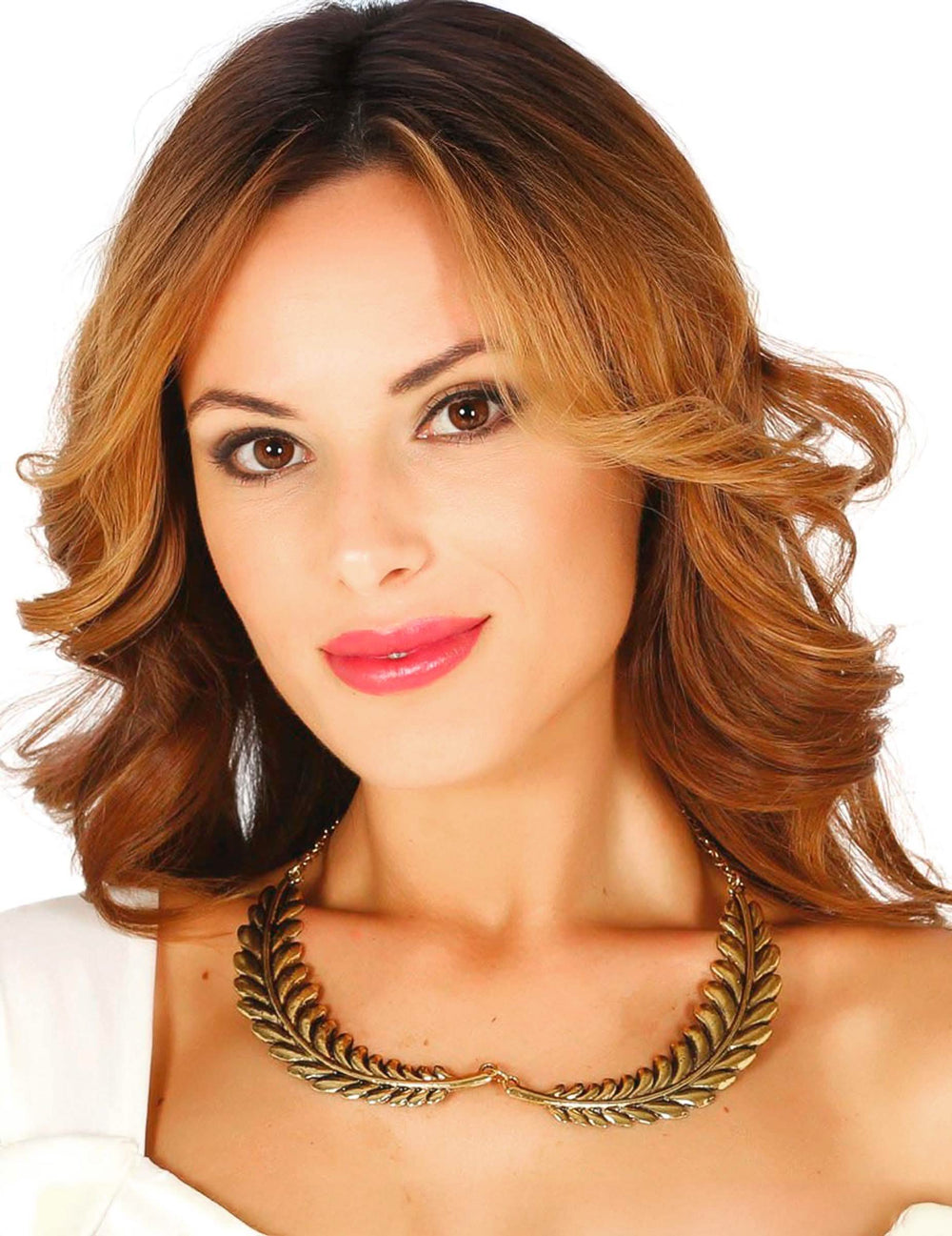 Collar con motivo de hojas de laurel para adulto dorado