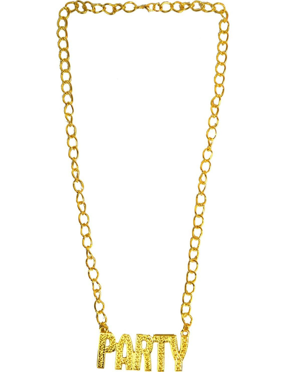 Collier party pour adulte doré avec pendentif Party