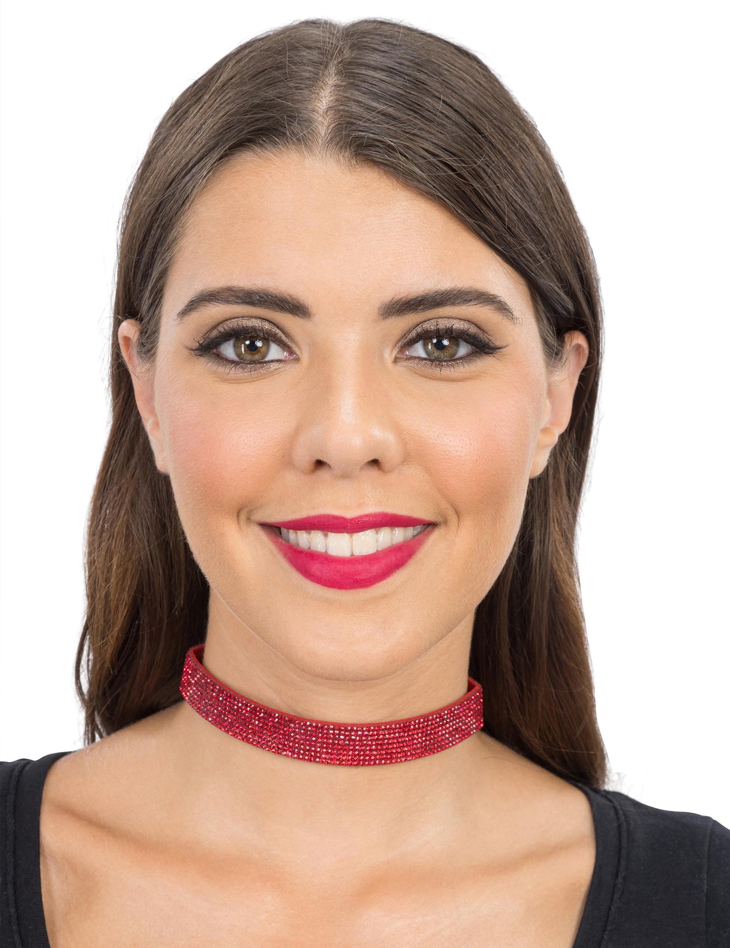 Gargantilla con strass rojos adulto