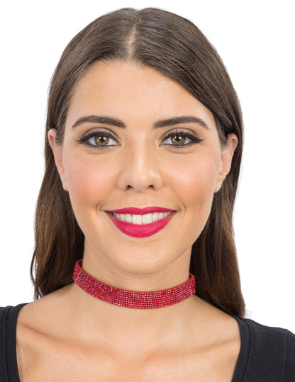 Gargantilla con strass rojos adulto
