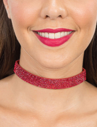 Gargantilla con strass rojos adulto