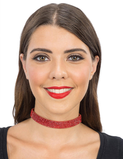 Gargantilla con strass rojos adulto