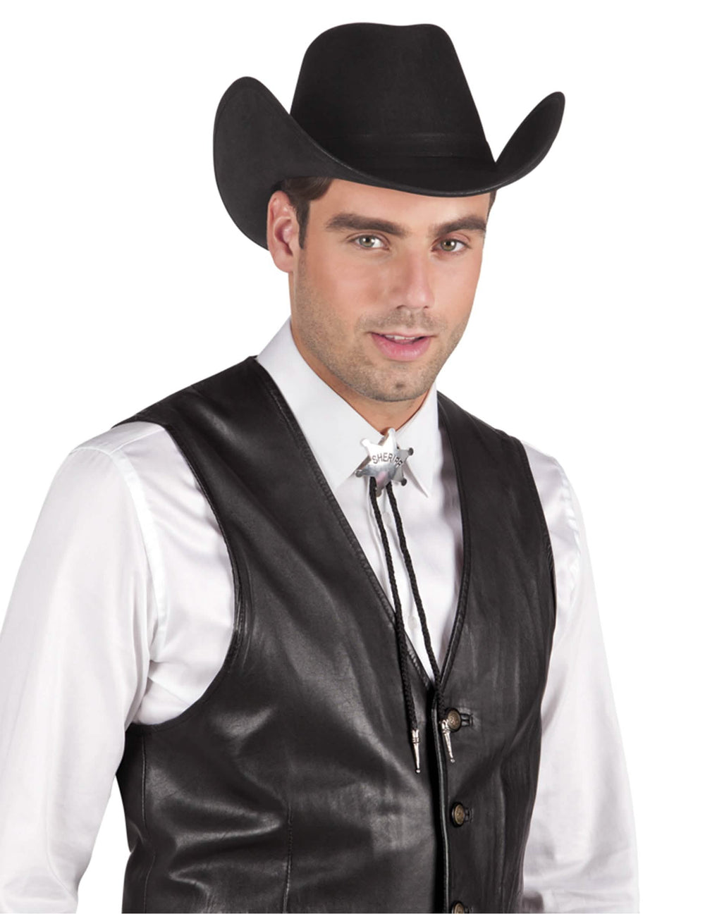 Collar de sheriff plateado para adulto