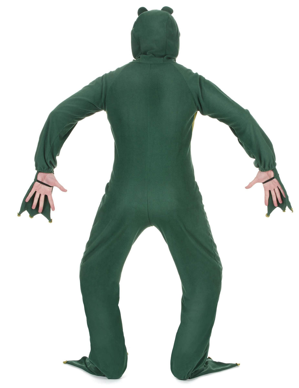 Vista trasera del mono con capucha rana para hombre