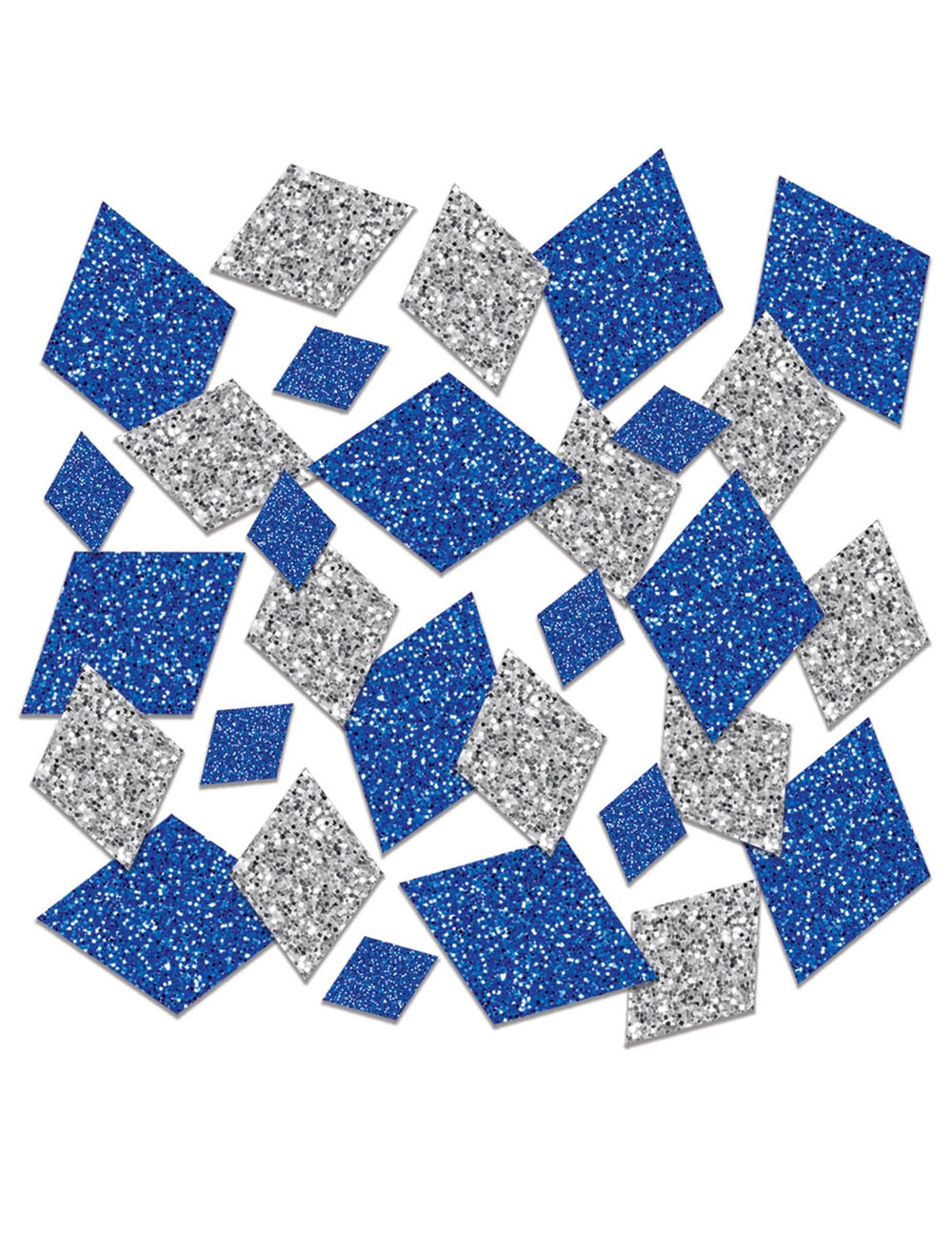 confetis de mesa losanges azul y plateado pailletés assortis