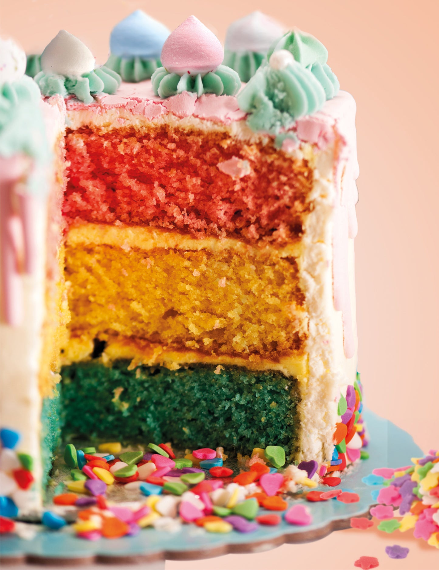 Confeti de azúcar estrellas multicolores 100 g para tarta