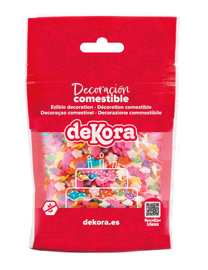 Confeti de azúcar estrellas multicolores 100 g para tarta