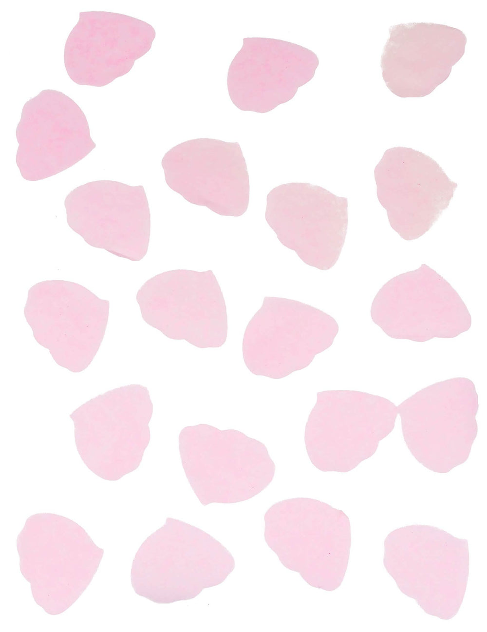 Confettis pétales de rose en papier pour mariage rose
