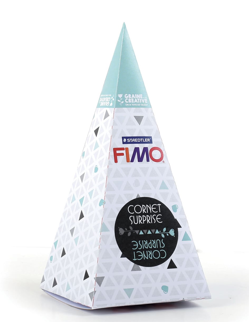 Détail du contenu du kit de modelage cornet surprise Fimo cactus bleu
