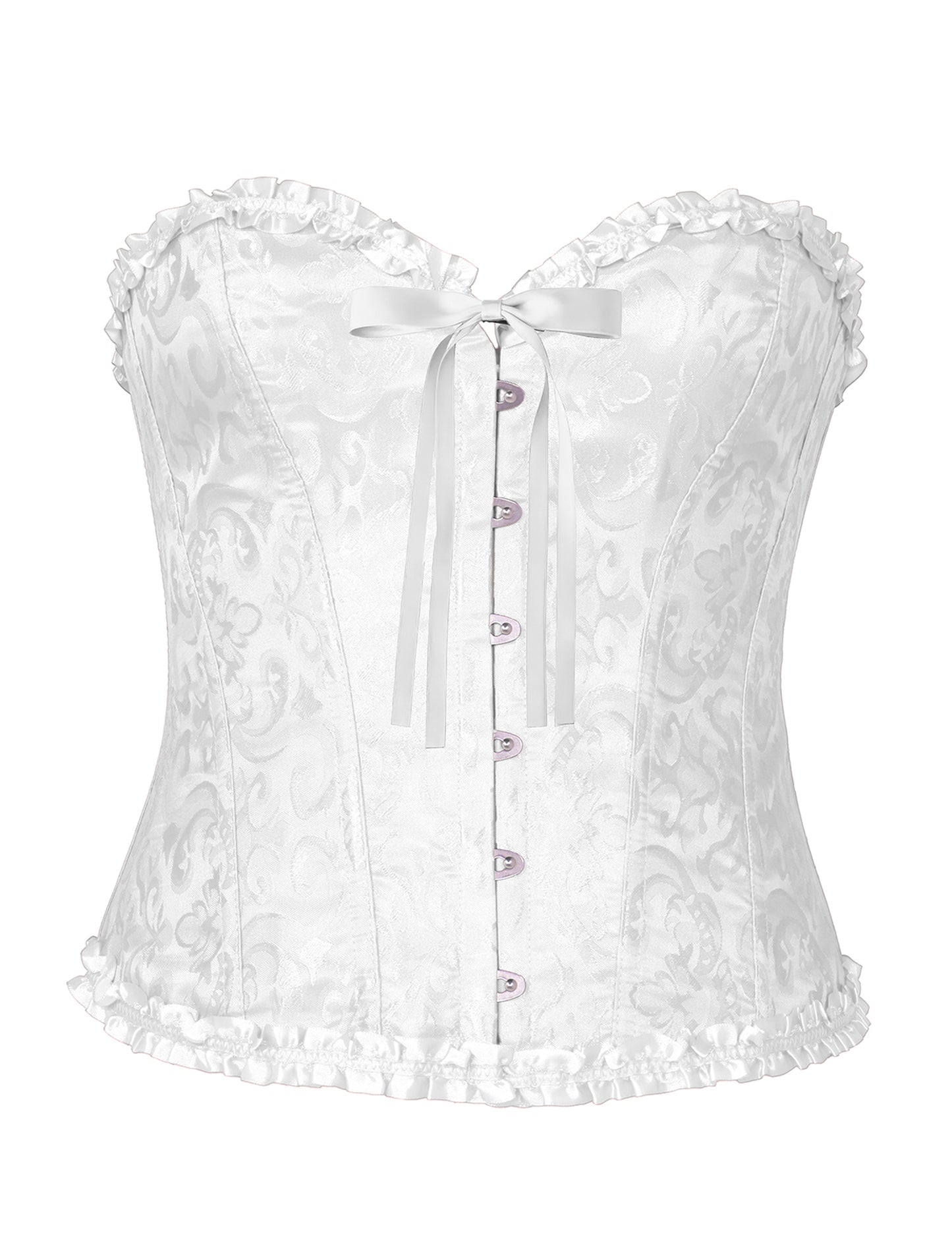 Corsé blanco con lazada barroca para mujer