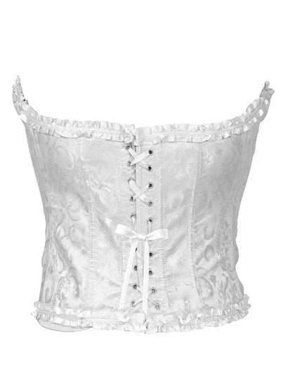 Corsé blanco con lazada barroca para mujer