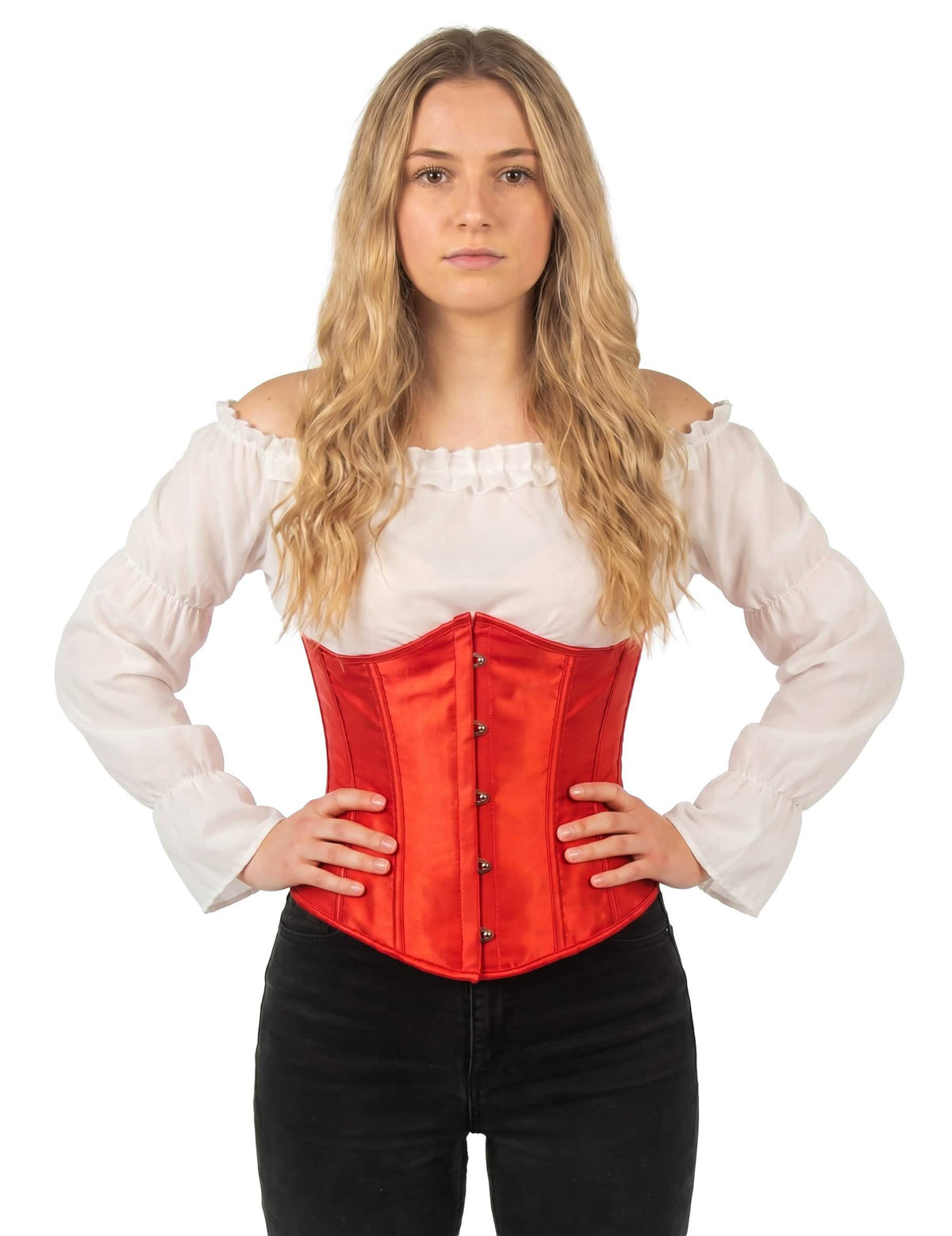 Corsé corto rojo mujer