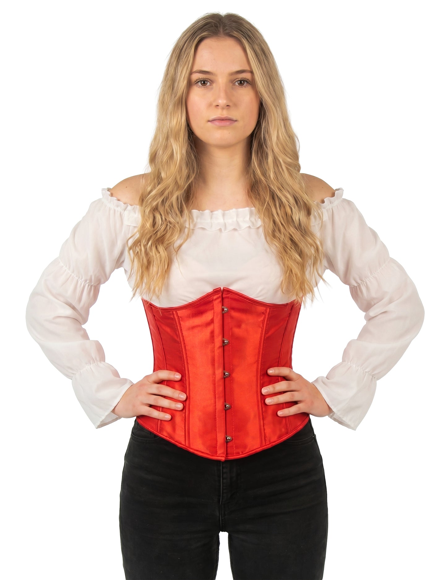 Corsé corto rojo mujer