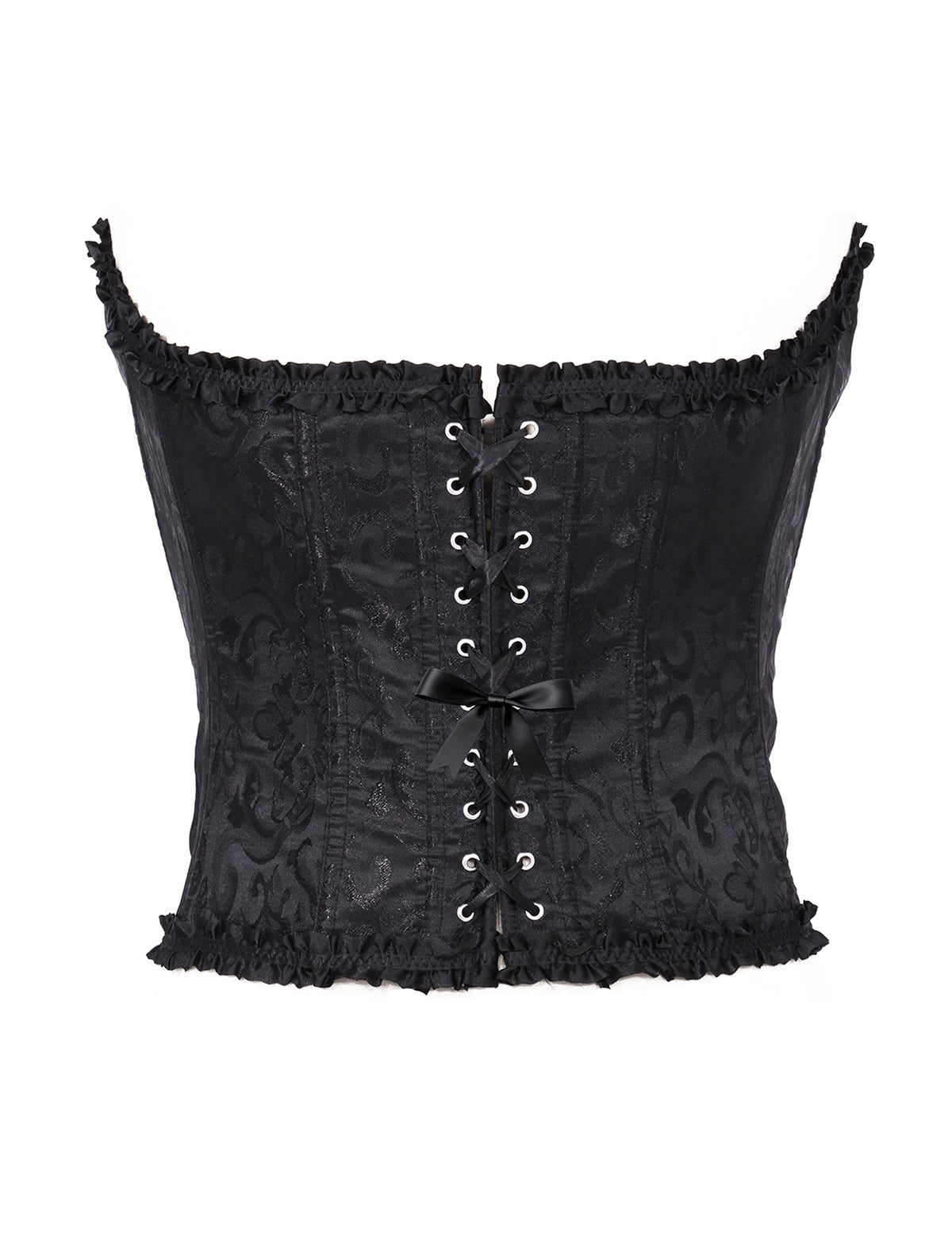 Corsé negro con lazada barroca para mujer