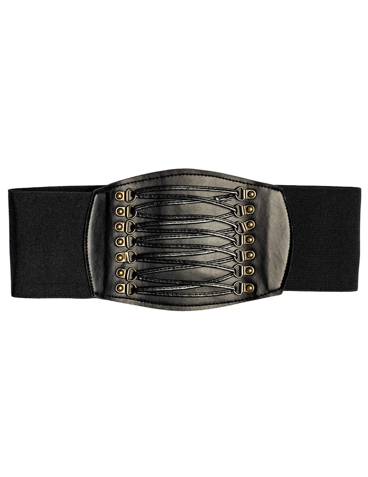 Vue de face du corset noir