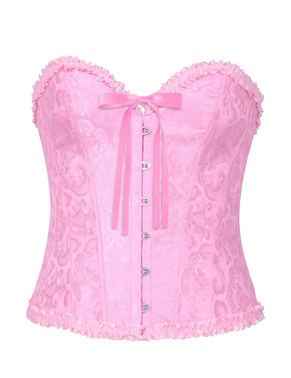Corsé rosa con cordones barrocos para mujer