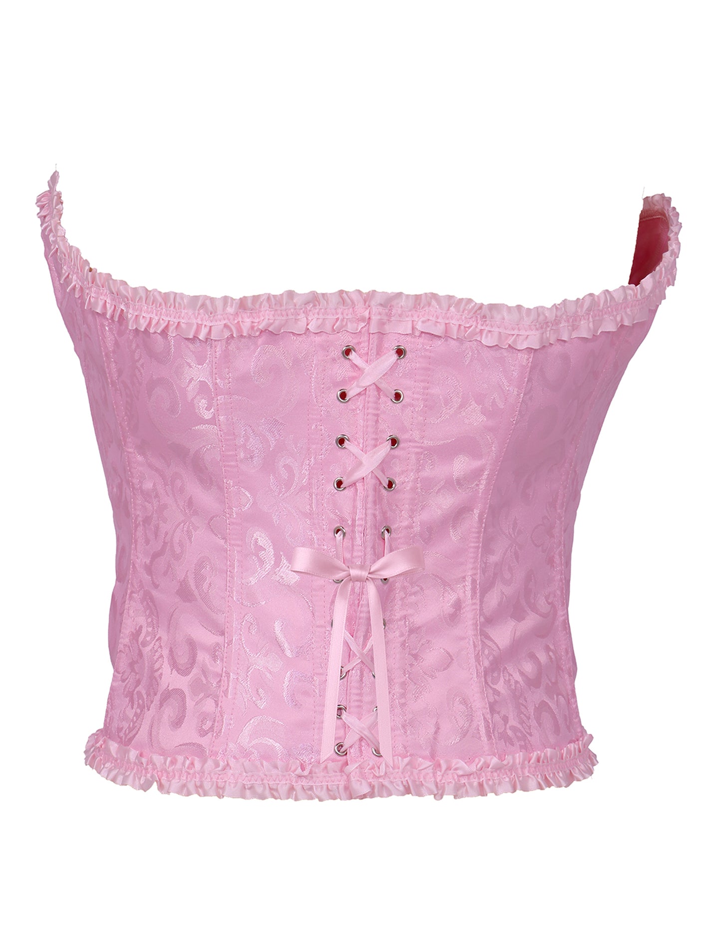 Corsé rosa con cordones barrocos para mujer