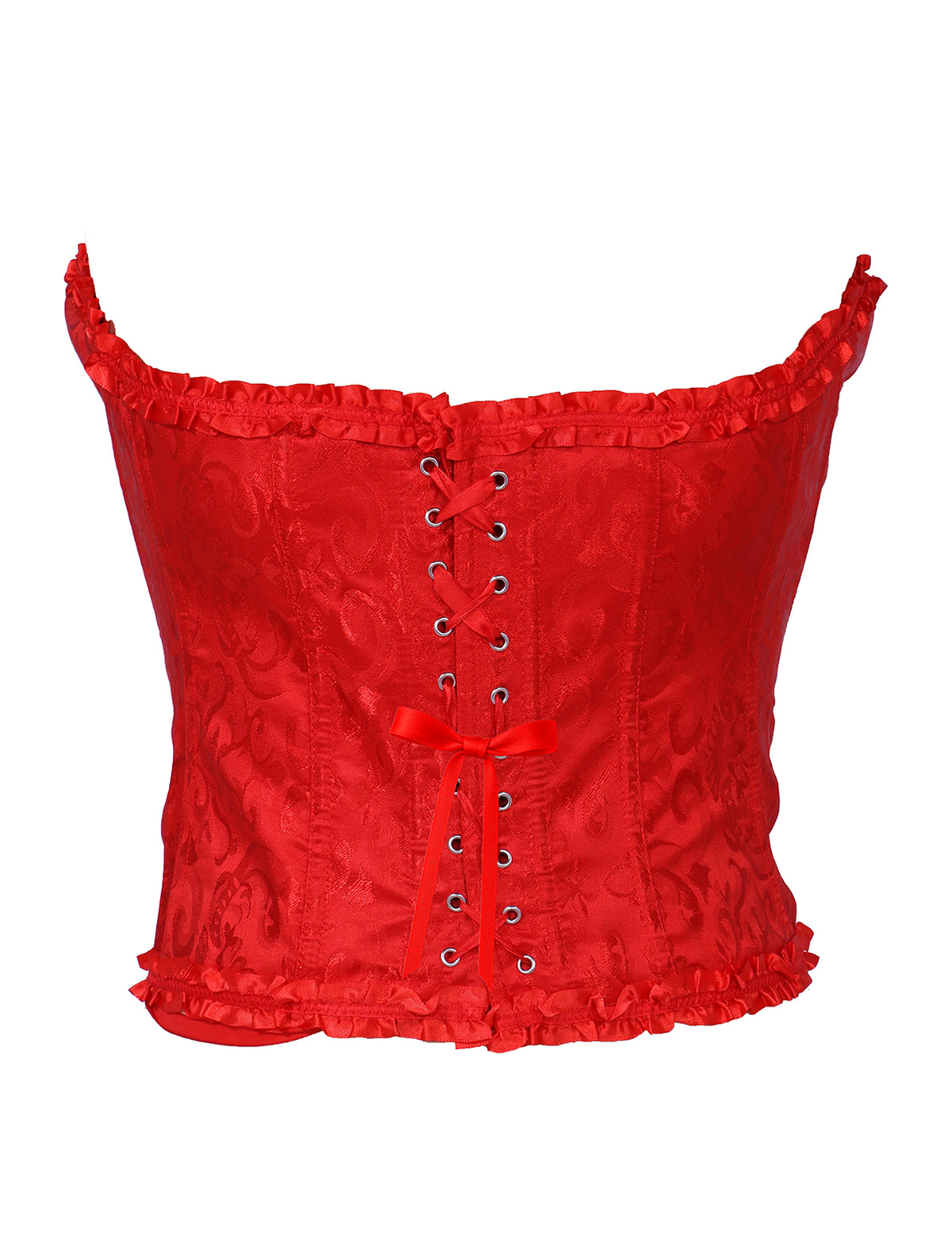 Corsé rojo con encaje para mujer