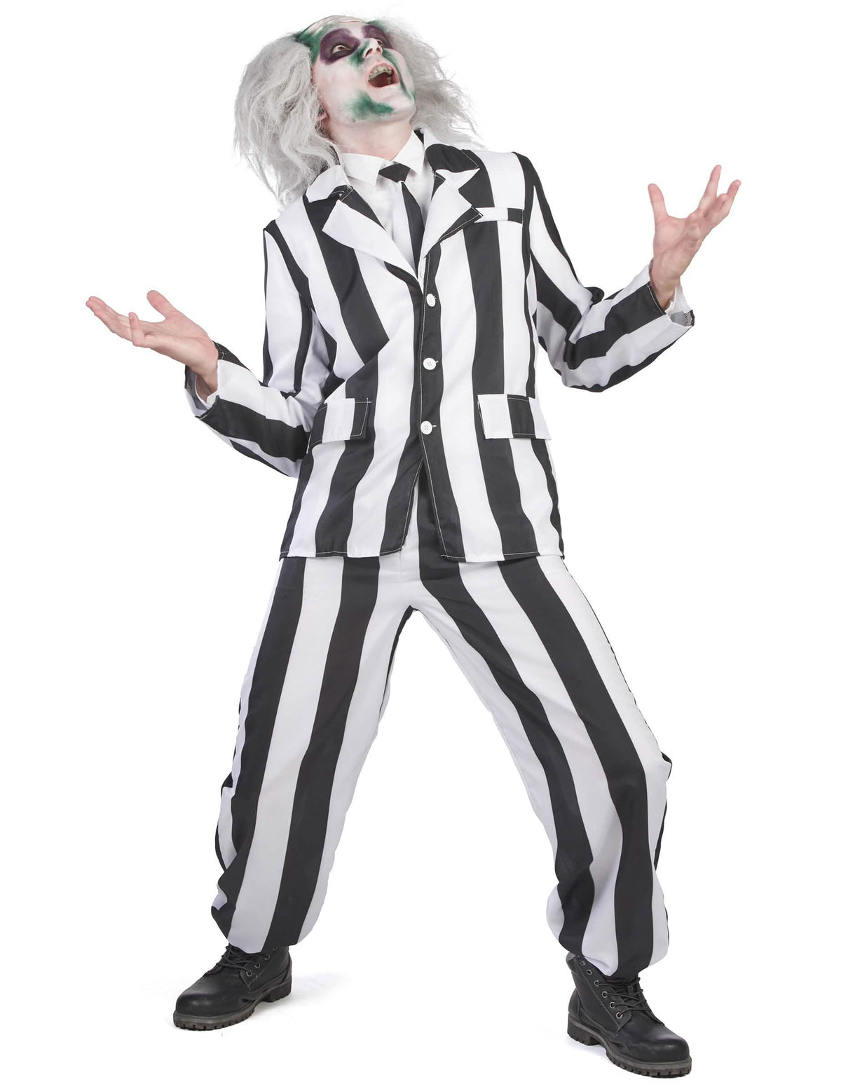 Vue d'ensemble du costume de fantôme à rayures pour homme