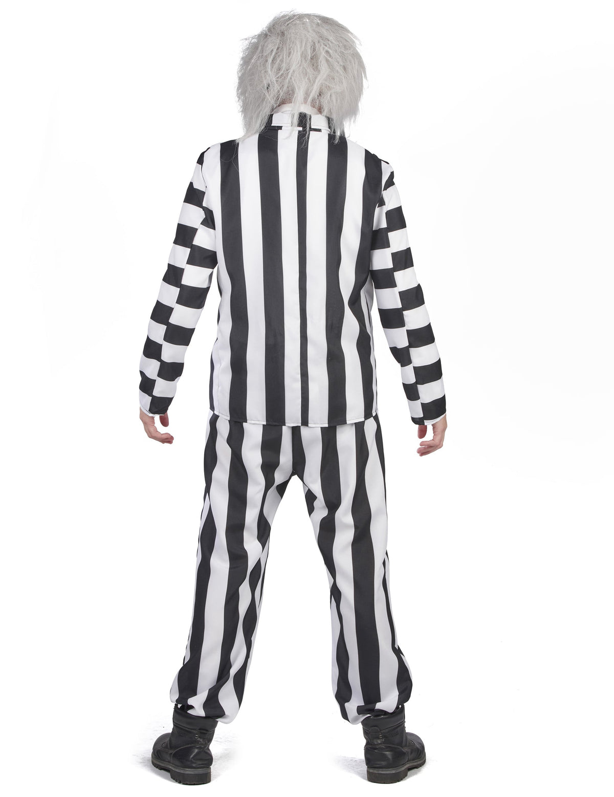 Vue de dos du costume de fantôme rayé