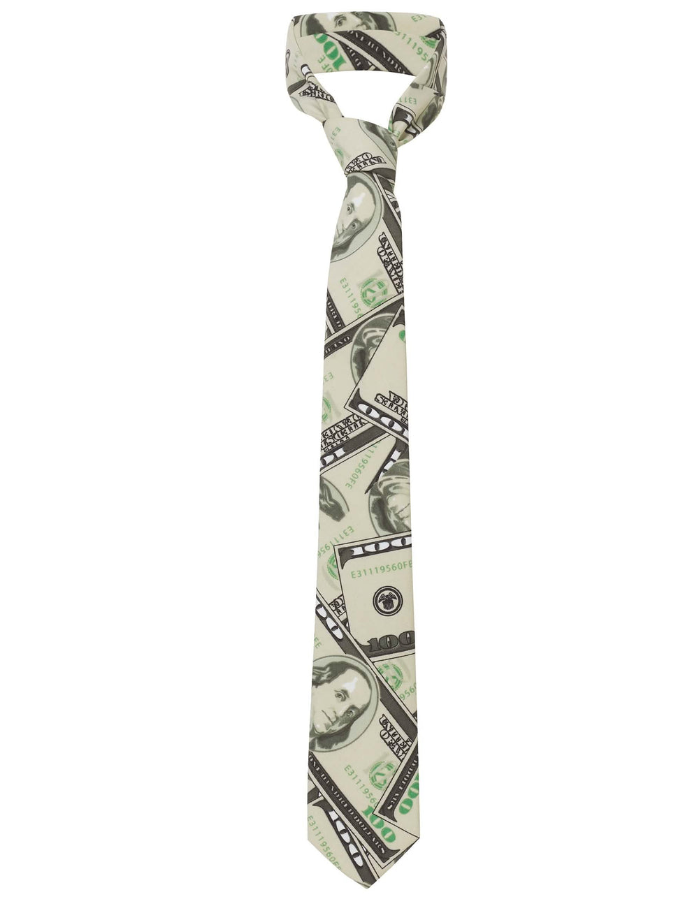 Corbata con motivos de billetes del disfraz Mr. Cashanova para hombre