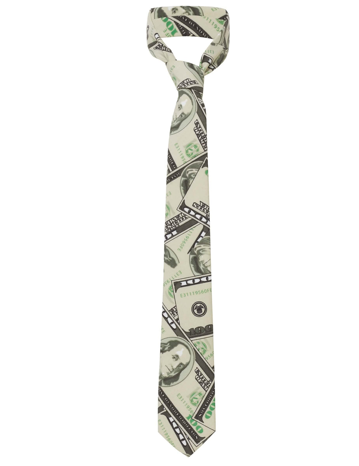 Corbata con motivos de billetes del disfraz Mr. Cashanova para hombre