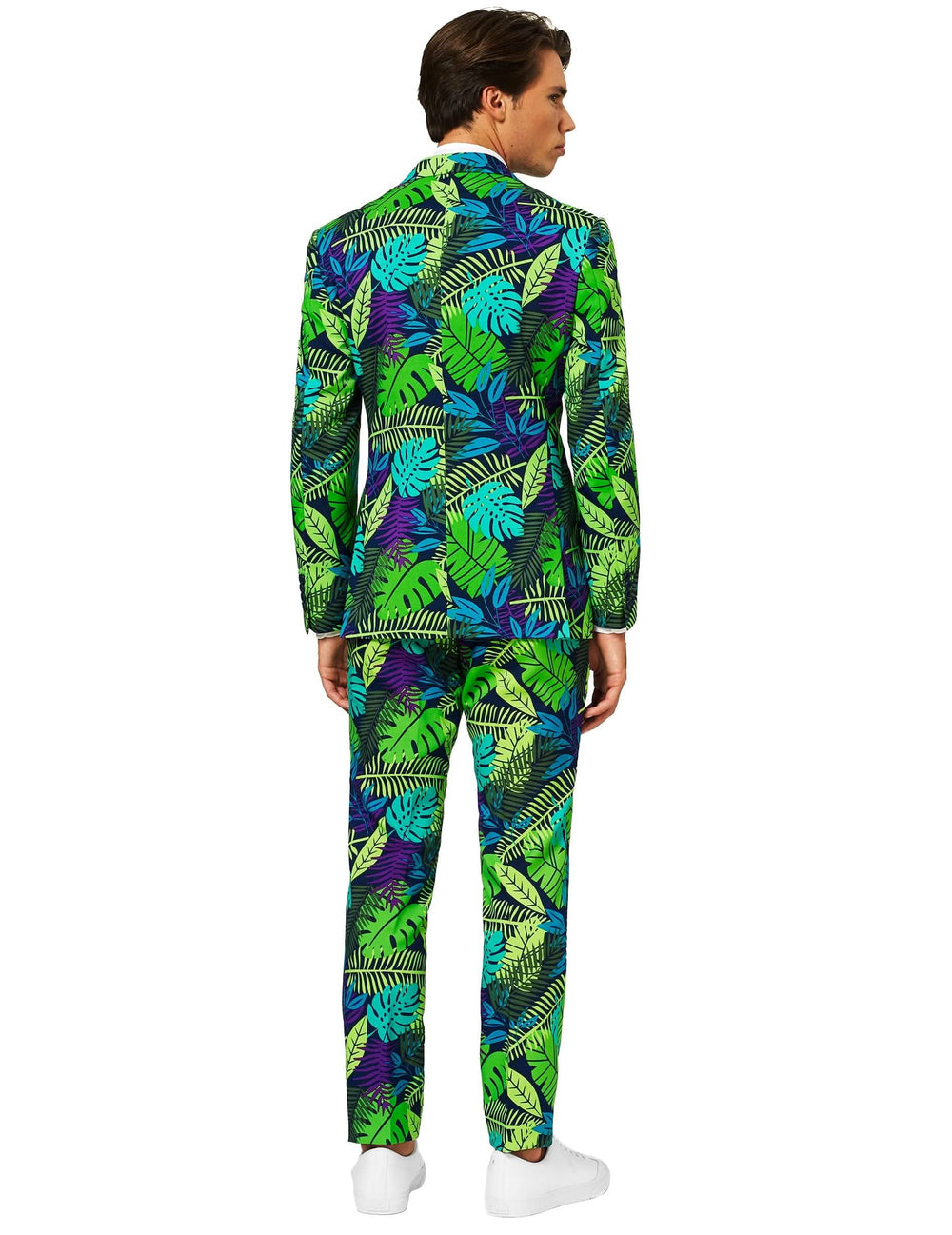 Vista de espalda del disfraz Mr. Juicy selva para hombre