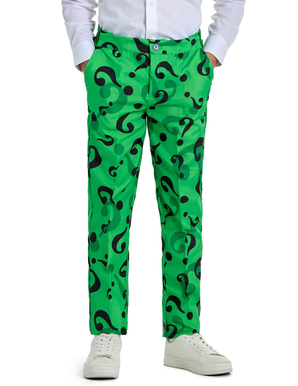 Detalle del pantalón del disfraz Mr. Riddler™ Suitmeister™ para niño