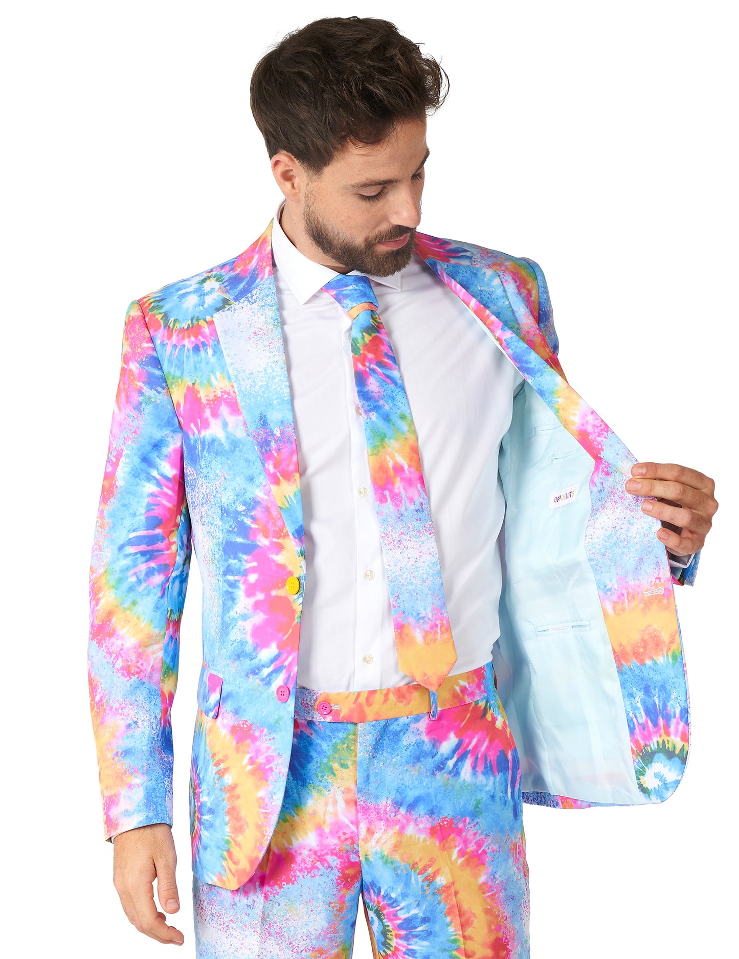 Traje de Mr. Tie-Dye Opposuits™ - adulto