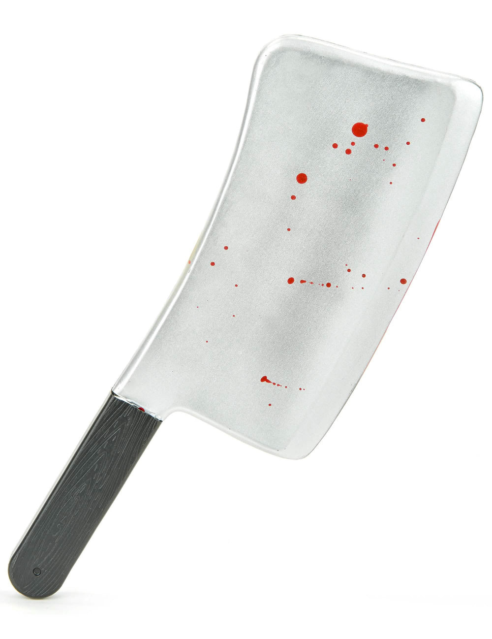 Hachuela sangrienta de halloween para adulto de plástico plateado con manchas de sangre