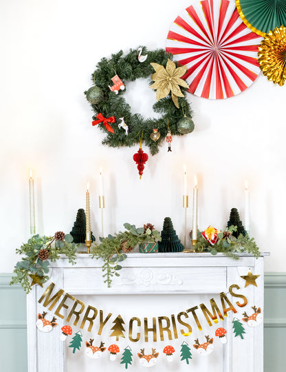 Mise en situation de la couronne de sapin synthétique pour décoration