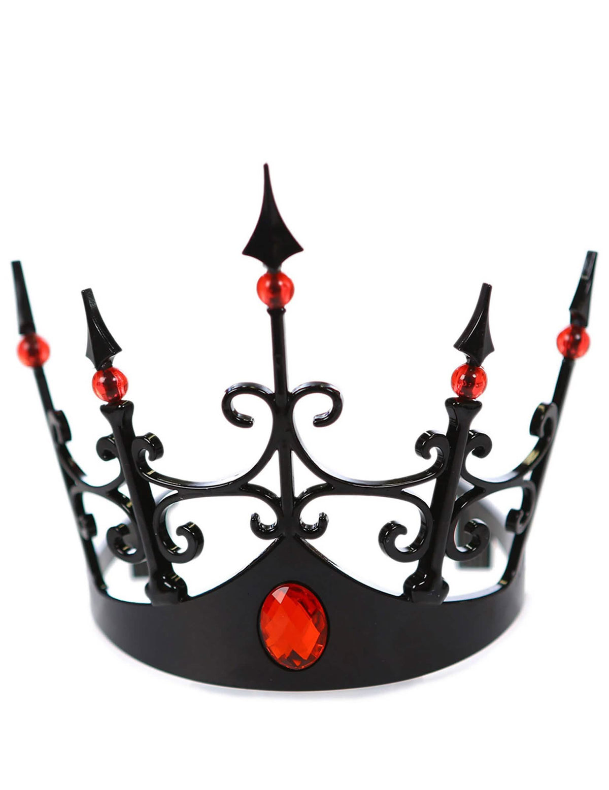 Corona negra para mujer con piedras rojas