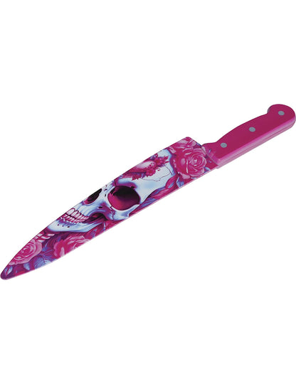 Cuchillo calavera rosa 35 cm