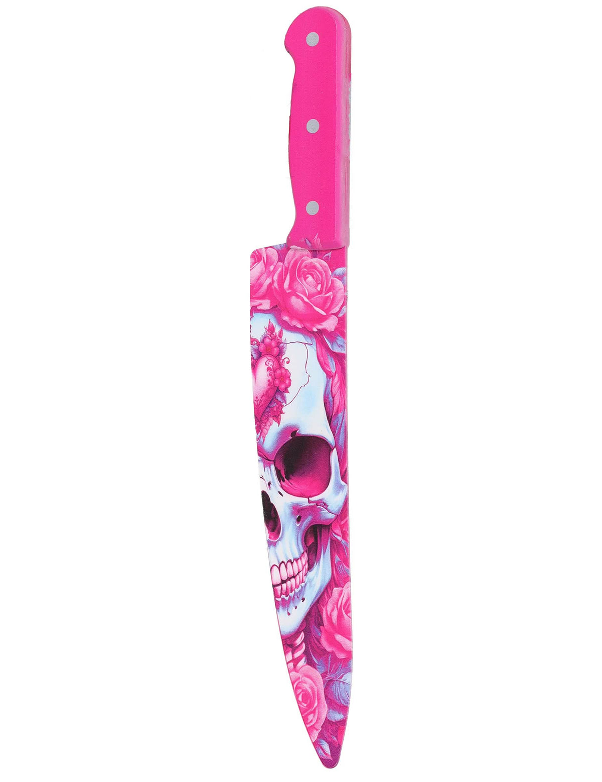 Cuchillo calavera rosa 35 cm