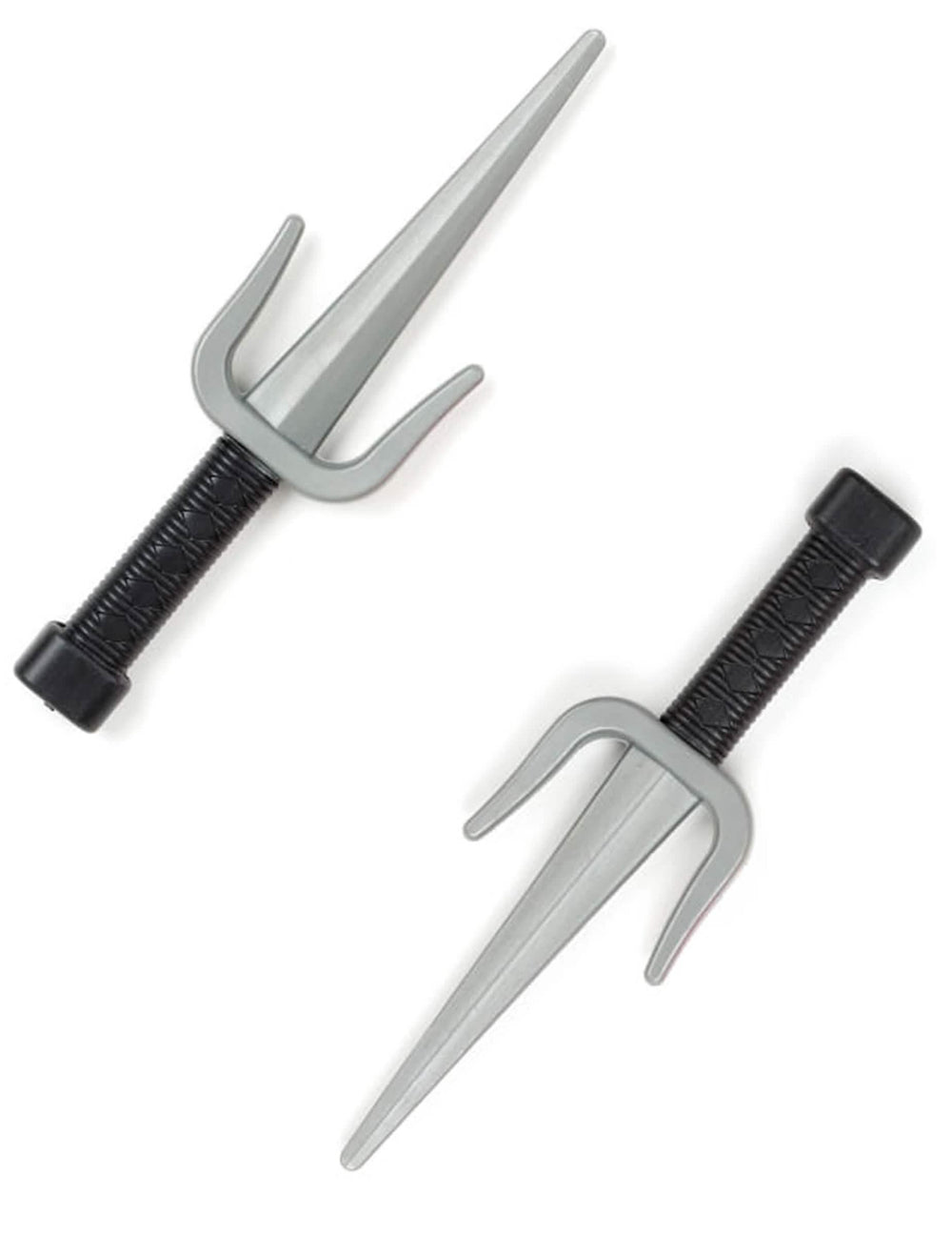 Cuchillos de ninja de plástico para disfraz gris y negro