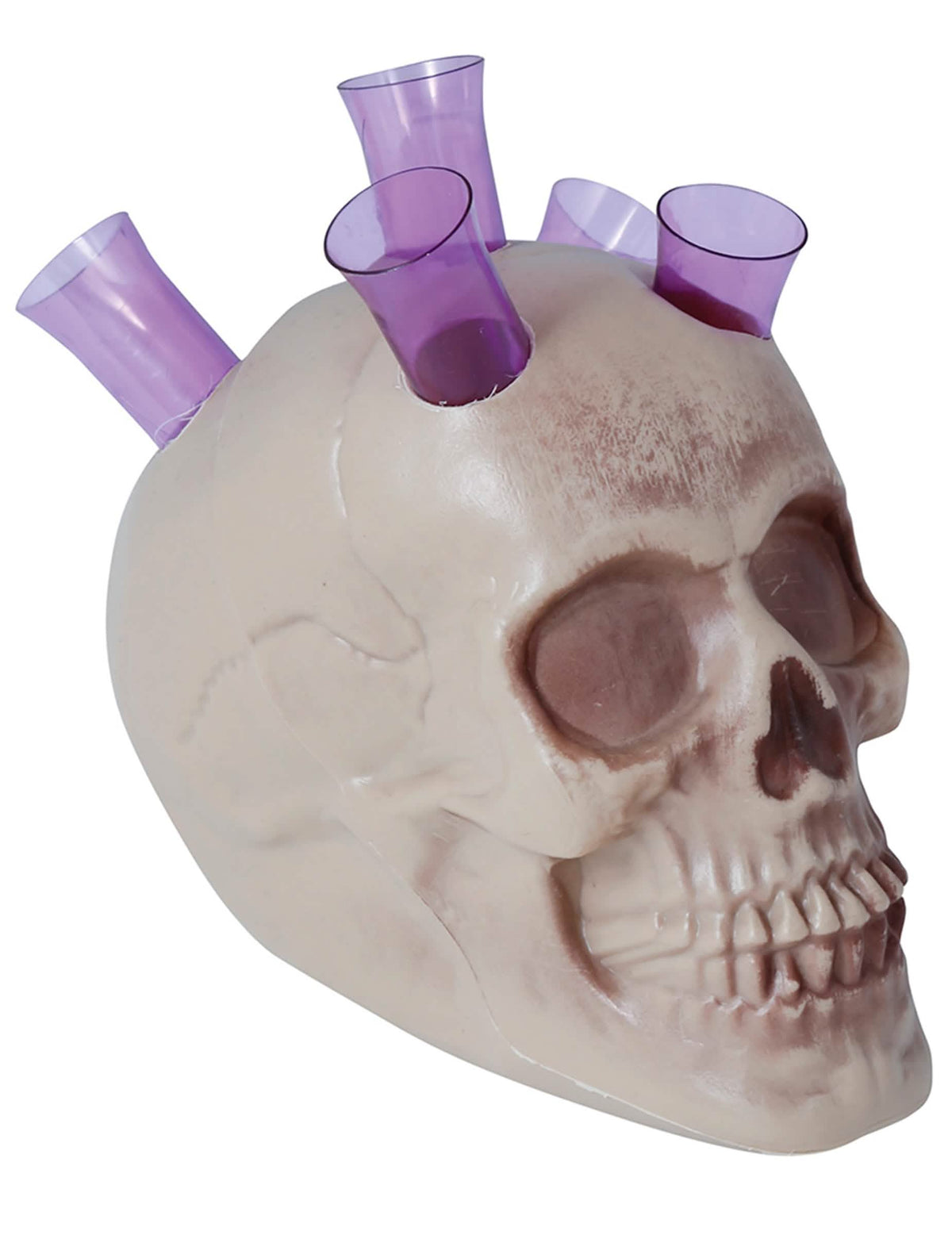 Crâne porte shooter pour adulte beige avec verres violets