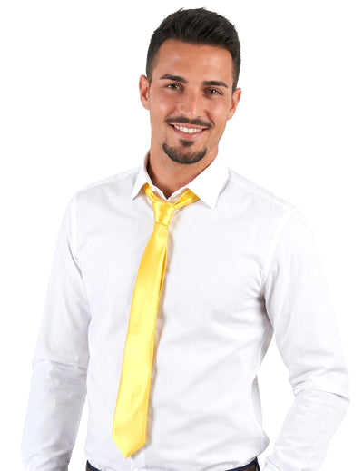 Cravate jaune fluo adulte