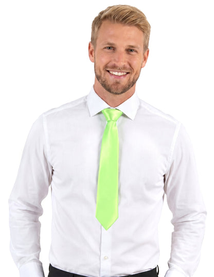 Cravate verte fluo adulte