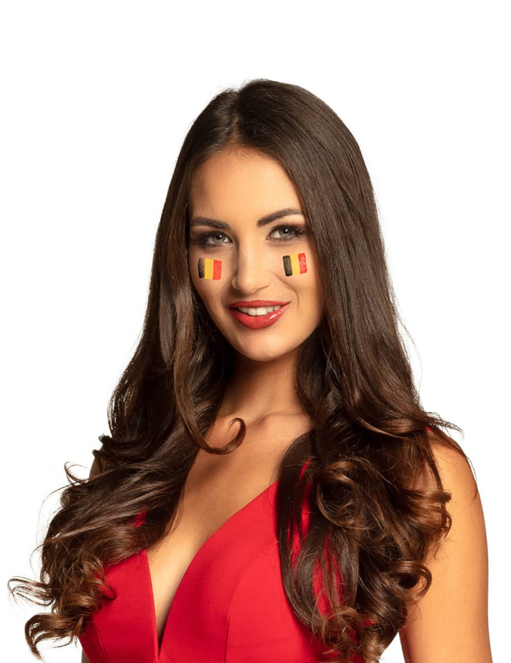 Crayon de maquillage supporter Belgique pour adulte noir jaune rouge