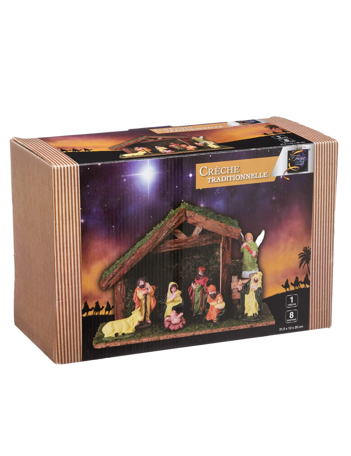 Emballage de la crèche naturelle 8 santons