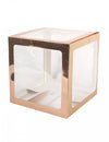 Cube à ballons transparent à personnaliser pour décoration de fête rose gold