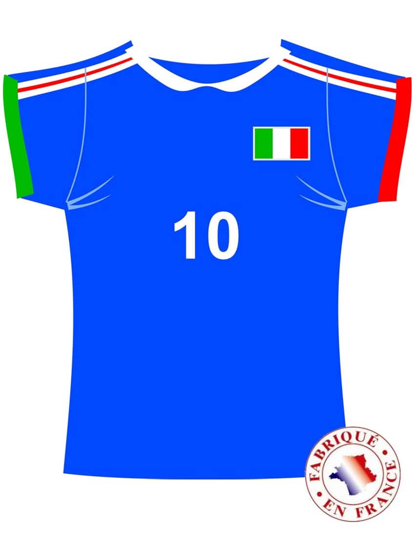 Decoración mural camiseta italia para aficionados azul con número 10