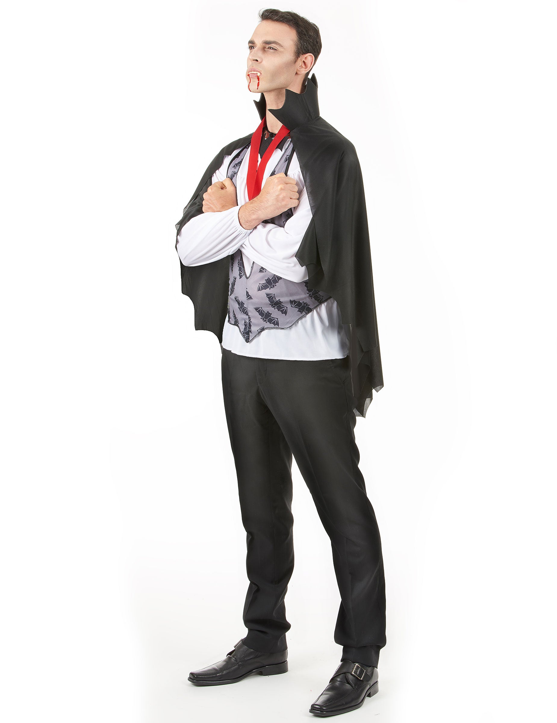 Vue de profil du déguisement Dracula Halloween pour homme