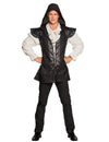 Déguisement ranger des bois pour adulte noir et blanc avec capuche